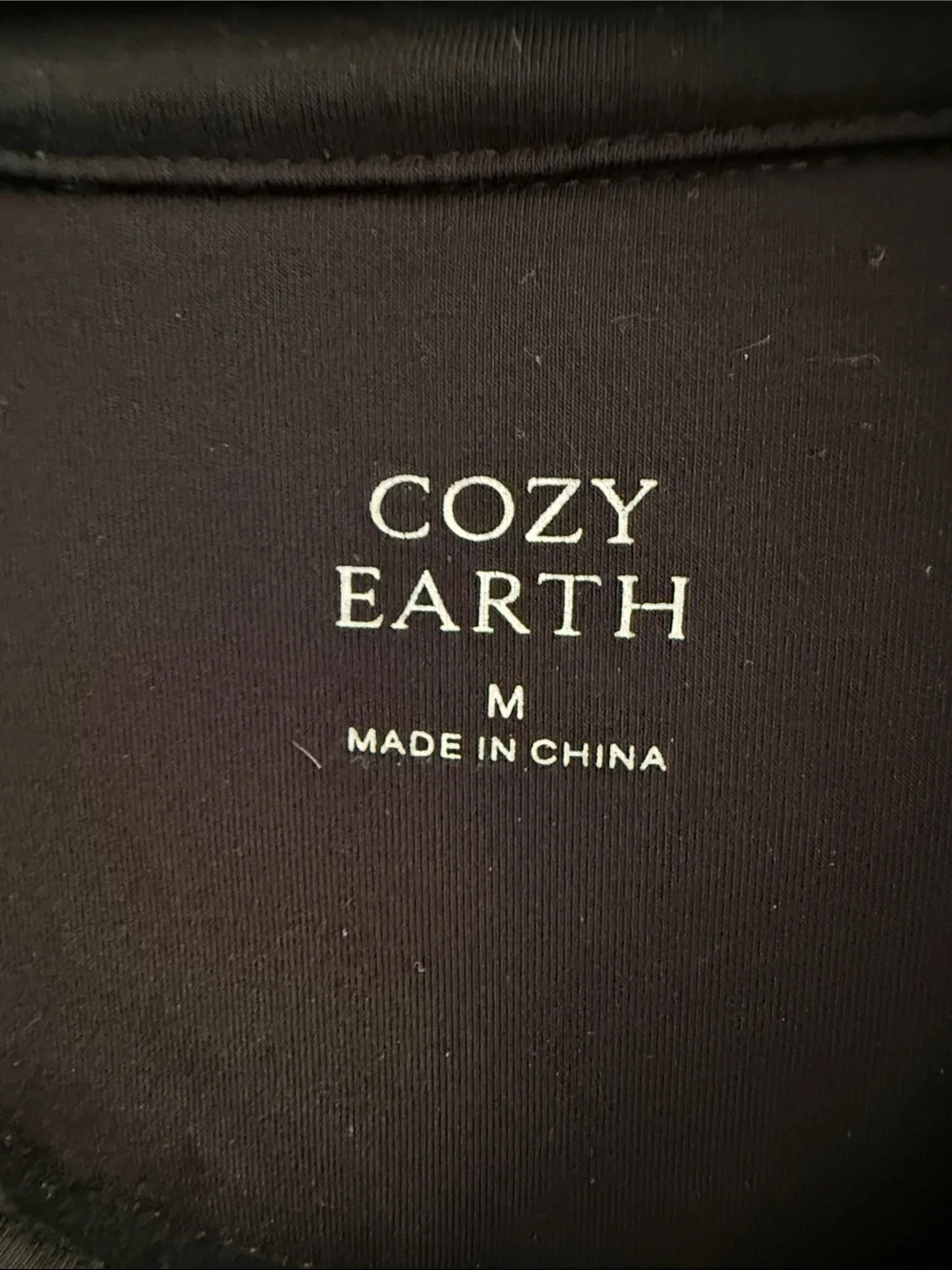 Cozy Earth Black Quarter-Zip Sweater Sweatshirt Unisex Sz M